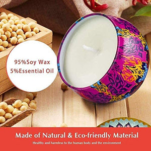 Yinuo Mirror Scented Candles Gift Set, Natural Soy Wax 4.4 Oz Portable Travel Tin Candles Women Gift with Strongly Fragrance Essential Oils for Aromatherapy- 4 Pack