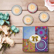 Yinuo Mirror Scented Candles Gift Set, Natural Soy Wax 4.4 Oz Portable Travel Tin Candles Women Gift with Strongly Fragrance Essential Oils for Aromatherapy- 4 Pack