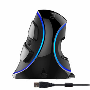 Delux M618 PLUS Ergonomics Vertical Gaming Wired Mouse 6 Buttons 4000 DPI Optical RGB Wireless Right Hand Mice For PC Laptop